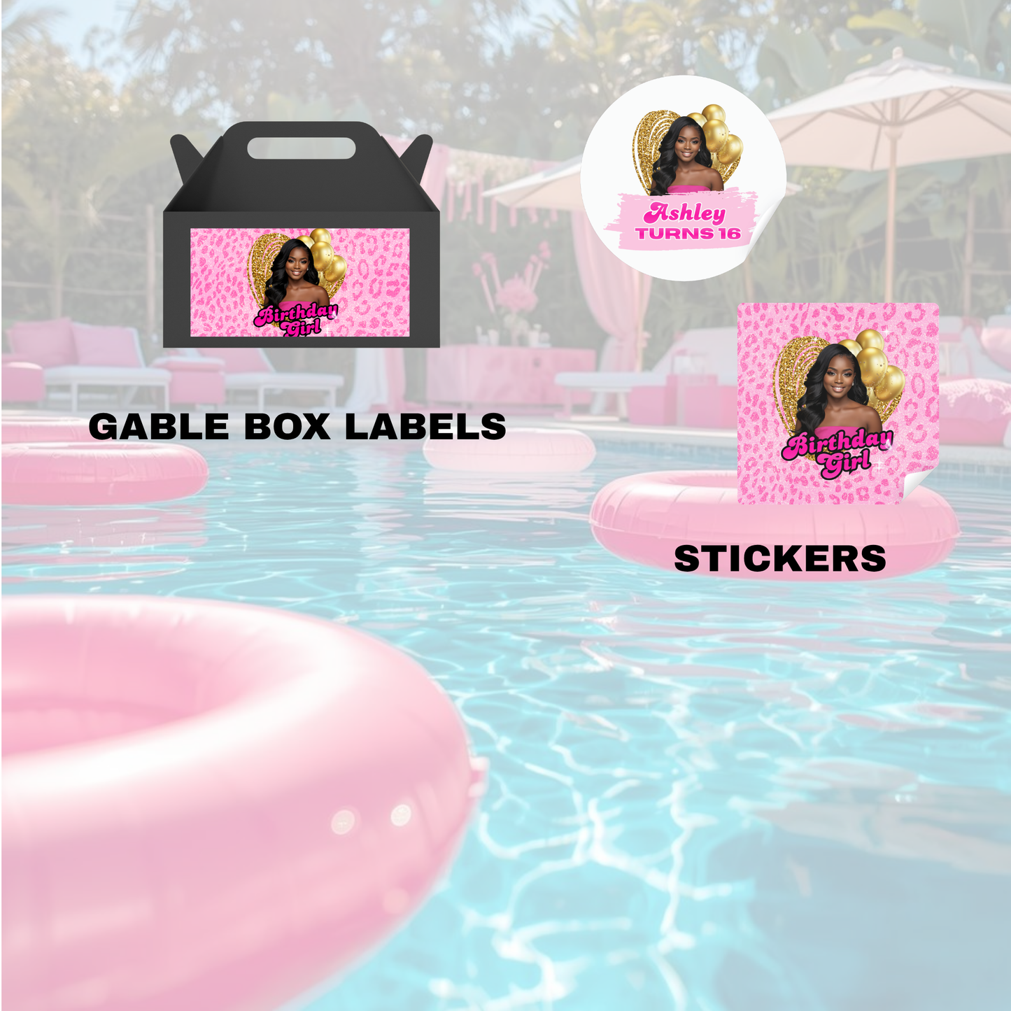 Pink Leopard Birthday Favor Bundle