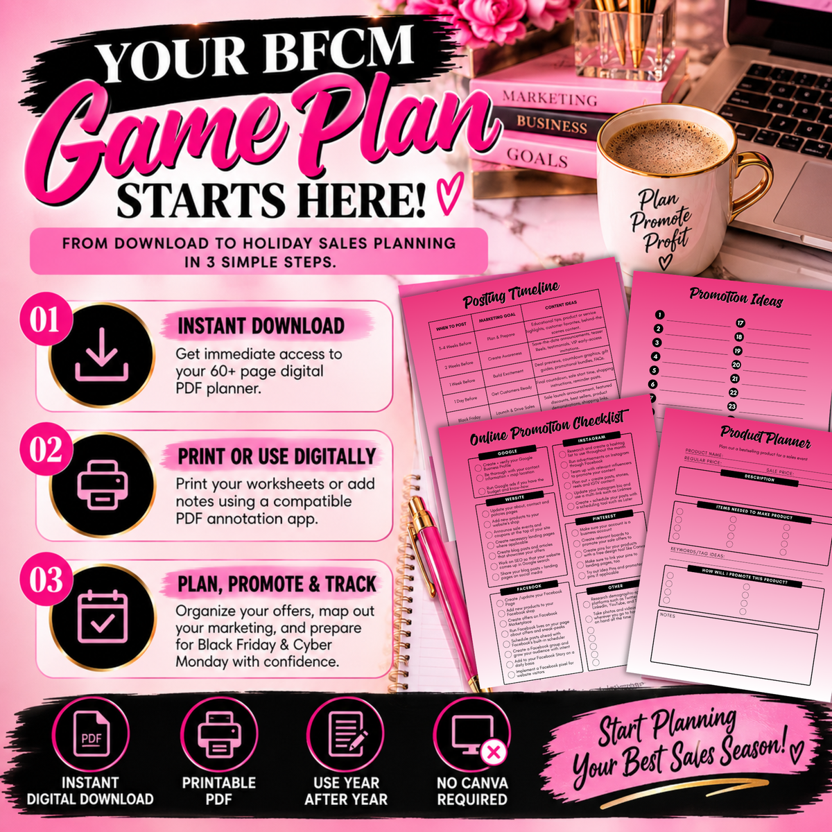 Black Friday Cyber Monday Sales Planner