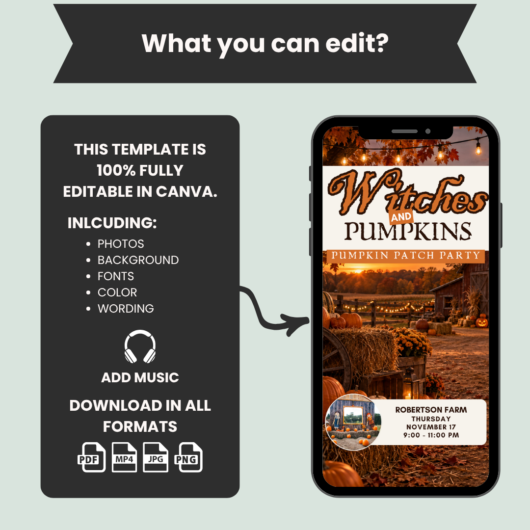 Witches & Pumpkin Party Invite