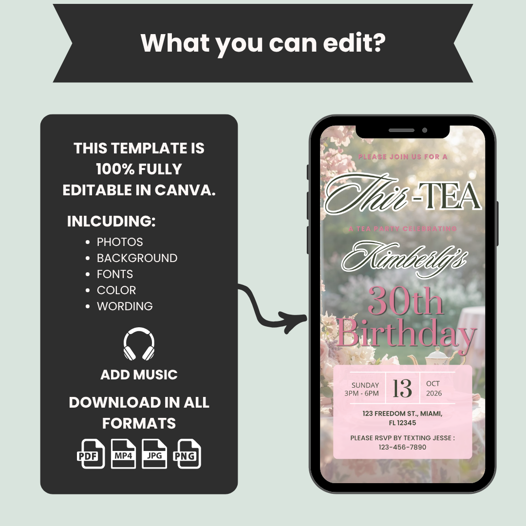 Thir-Tea Party Invitation