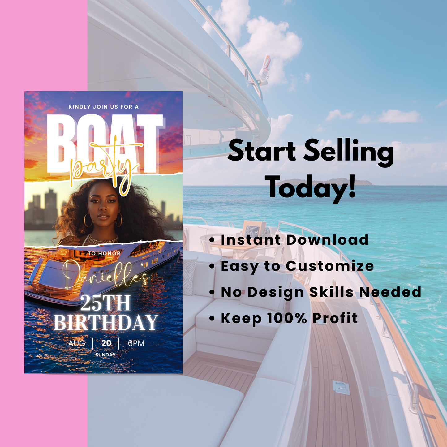 Boat Party Invitation Bundle