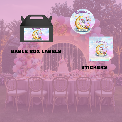 Unicorn 1st Birthday Party Favor Bundle