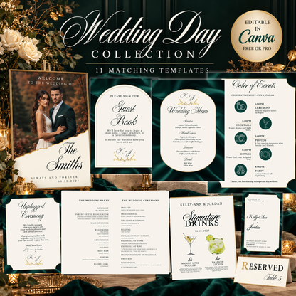 Emerald Green Wedding Signage Bundle