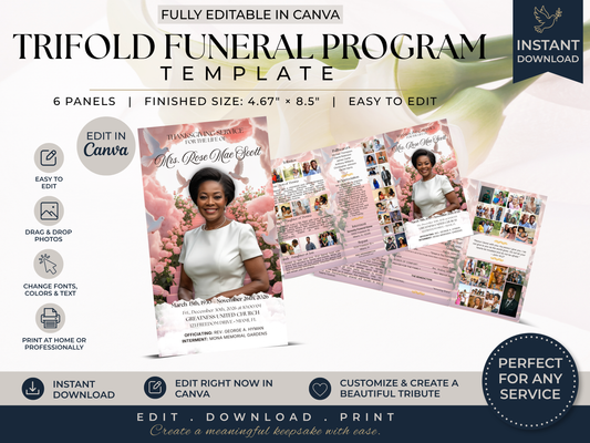 Trifold Funeral Program