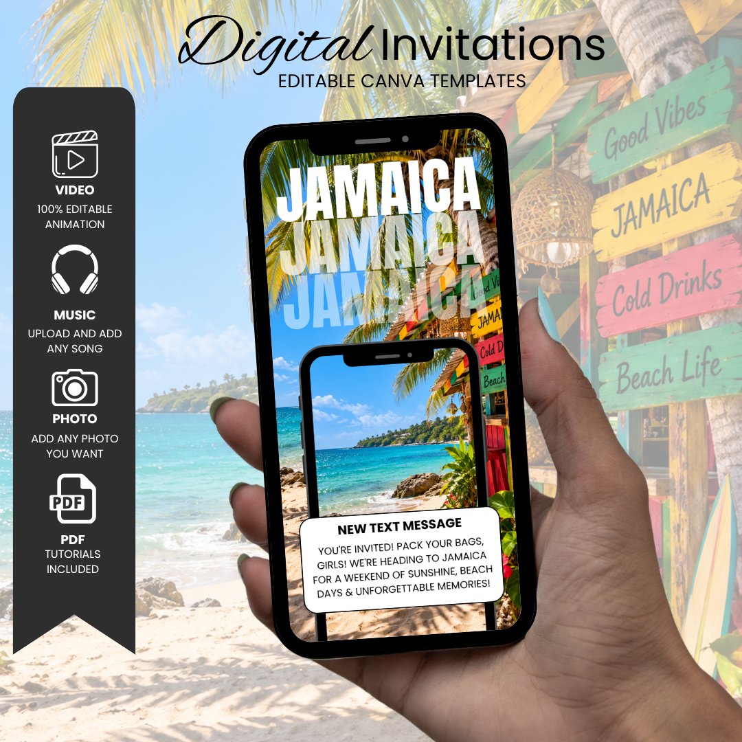 Interactive Jamaica Girls Trip Itinerary & Invitation