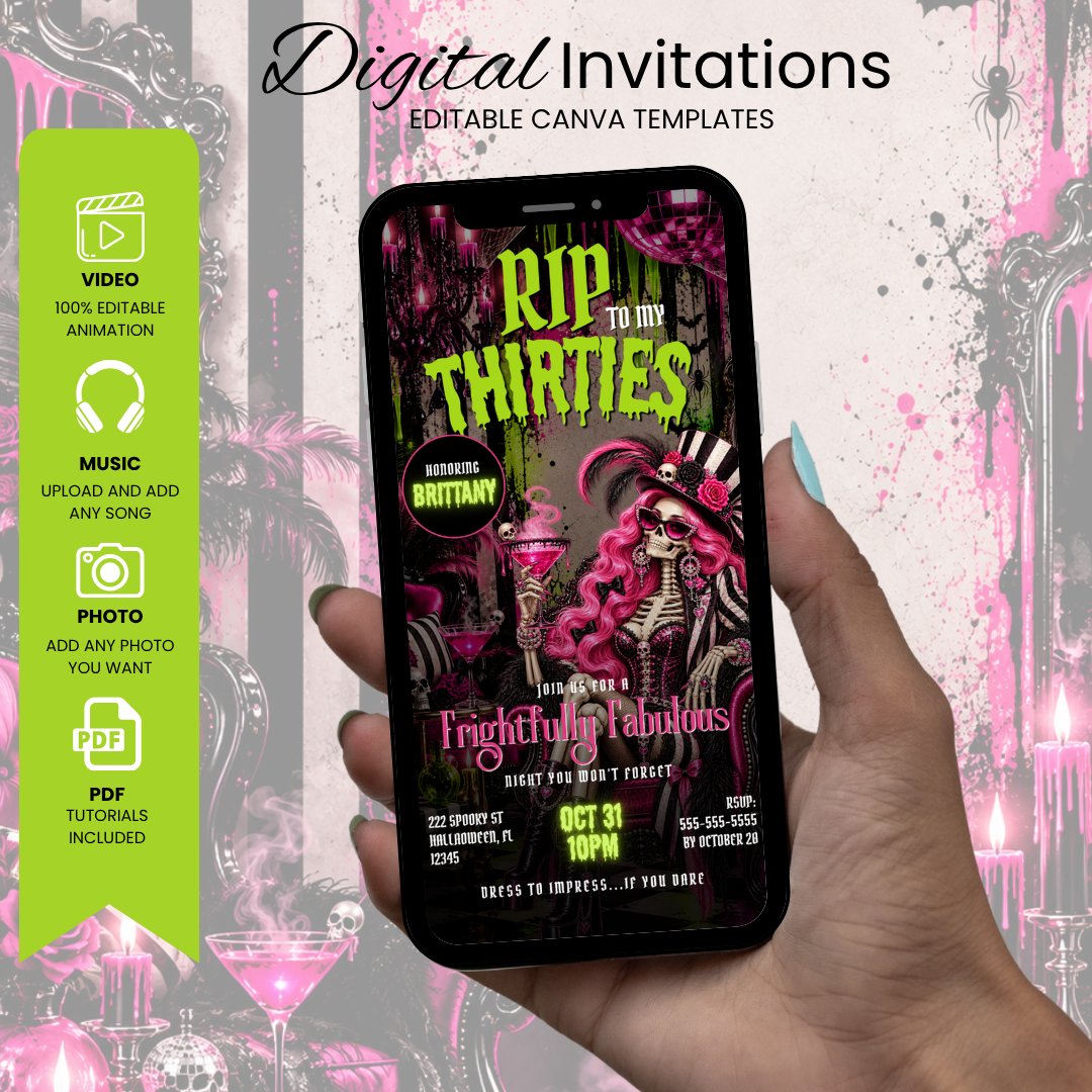 RIP to My Thirties 40th Birthday Invitation