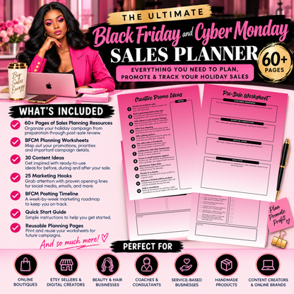 Black Friday Cyber Monday Sales Planner