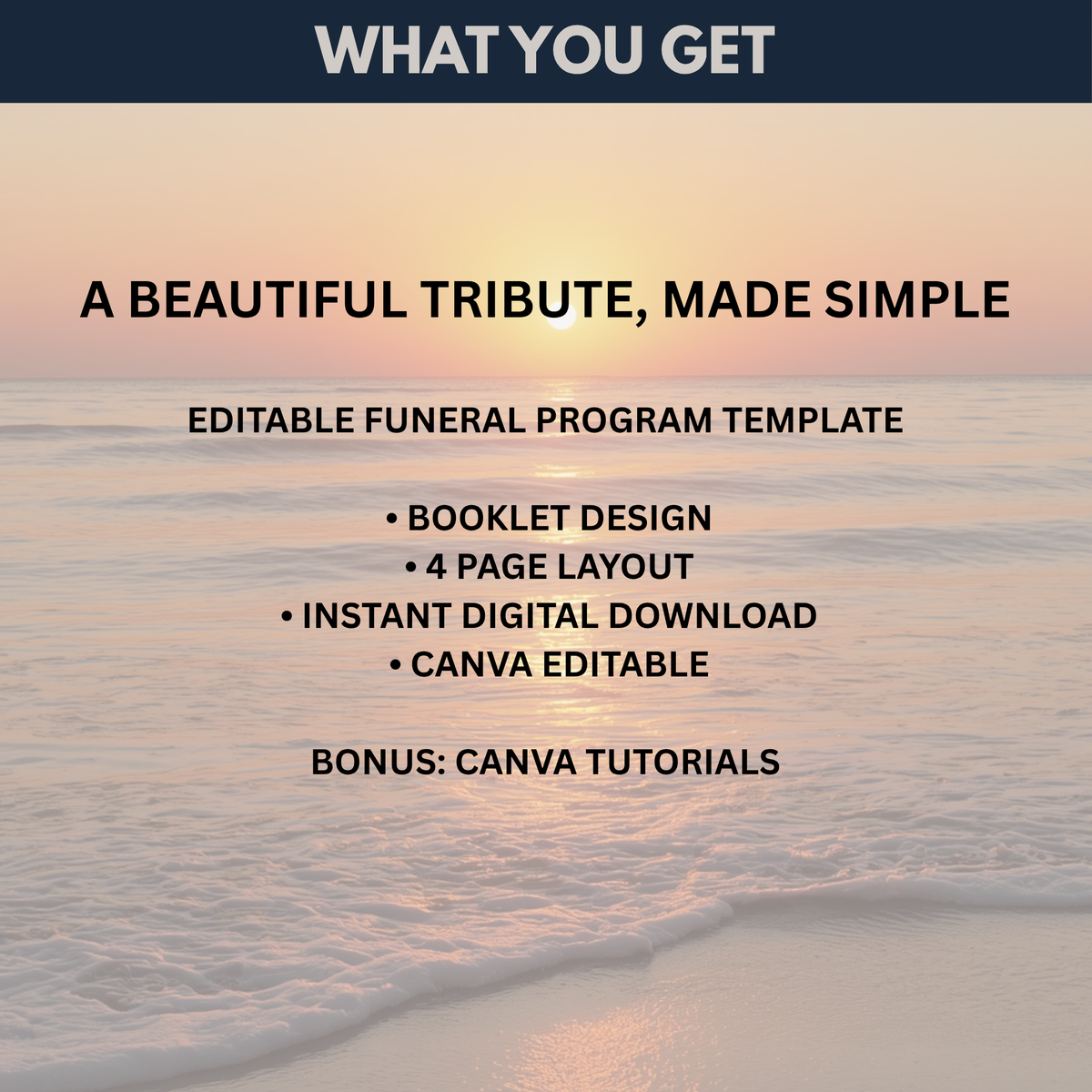 Beach Funeral Program Template