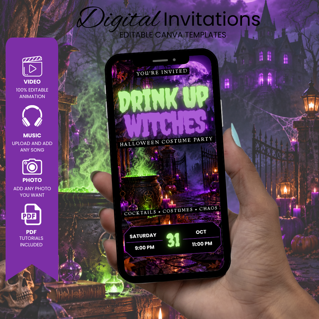Drink Up Witches Halloween Party Invitation
