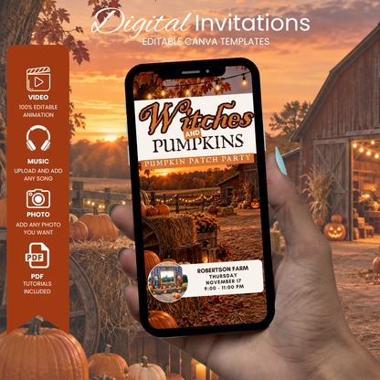 Witches & Pumpkin Party Invite