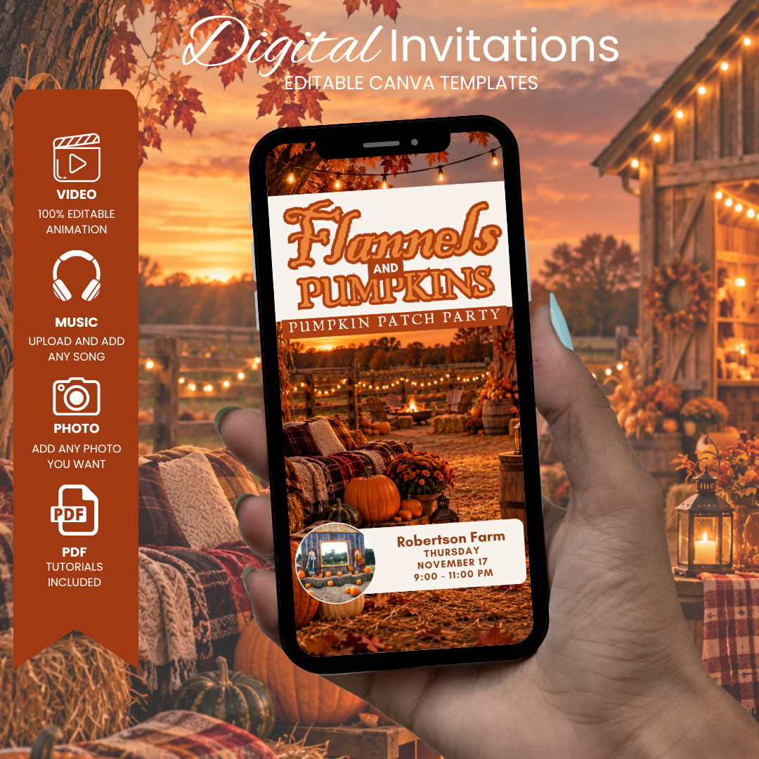 Flannels & Pumpkin Party Invite