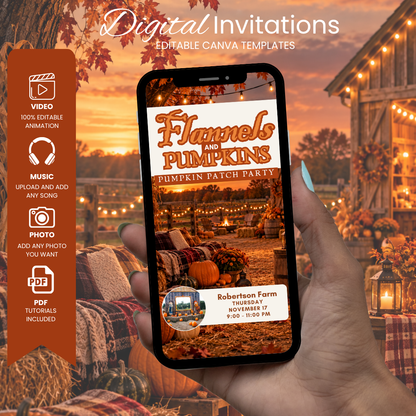 Flannels & Pumpkin Party Invite