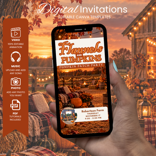 Flannels & Pumpkin Party Invite