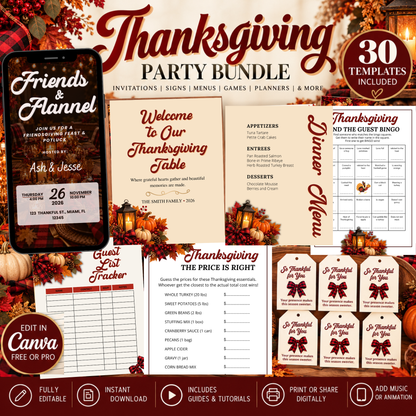 Friends & Flannel Friendsgiving Party Bundle