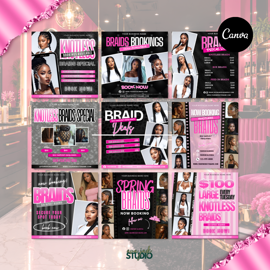 Braiding Flyer Templates PLR