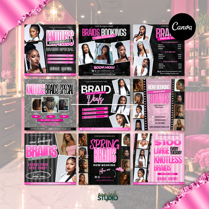 Braiding Flyer Templates PLR