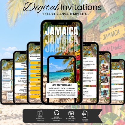 Interactive Jamaica Girls Trip Itinerary & Invitation