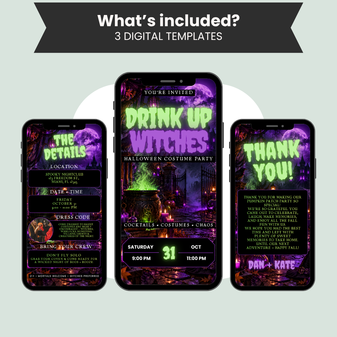 Drink Up Witches Halloween Party Invitation
