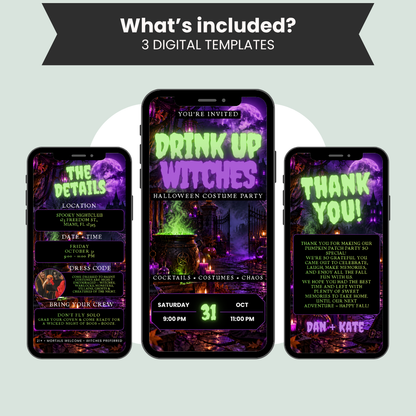 Drink Up Witches Halloween Party Invitation