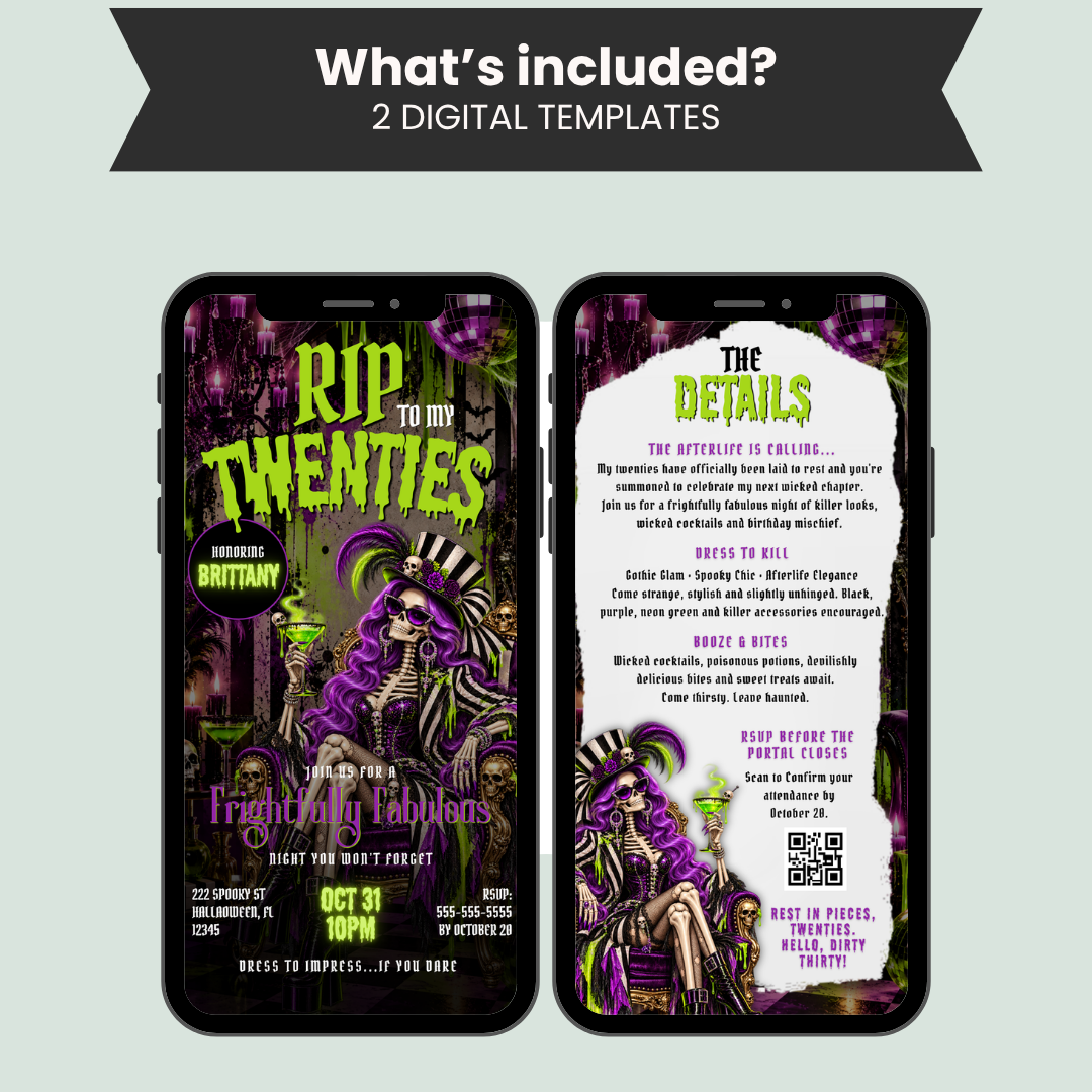 RIP to My Twenties 30th Birthday Invitation
