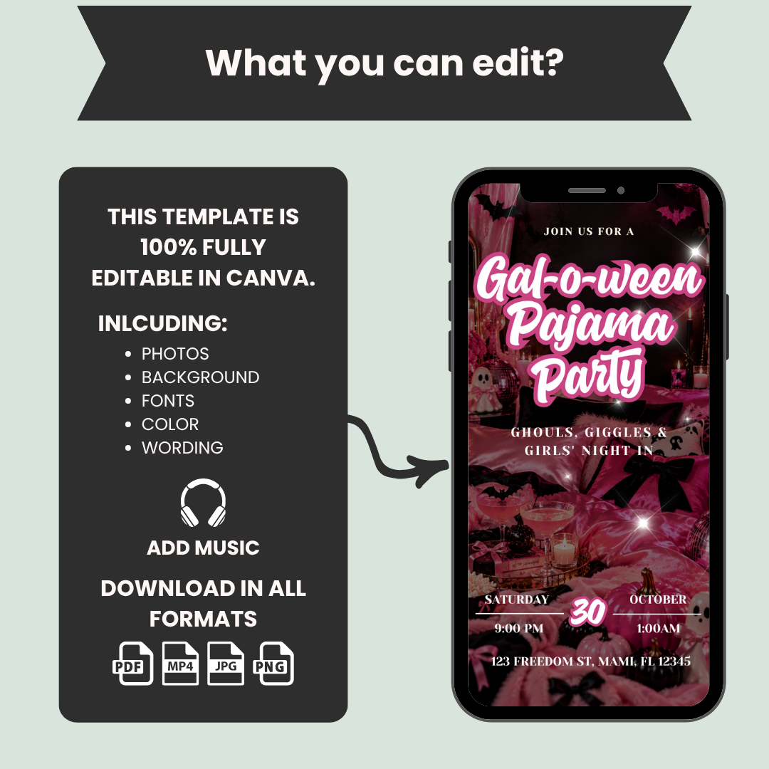 Galloween Pajama Party Invitation