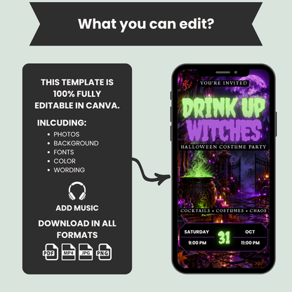 Drink Up Witches Halloween Party Invitation