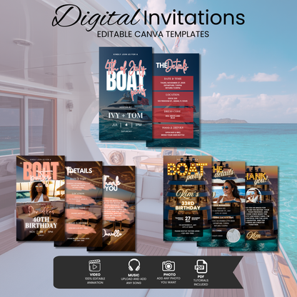 Boat Party Invitation Bundle