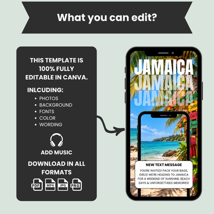 Interactive Jamaica Girls Trip Itinerary & Invitation
