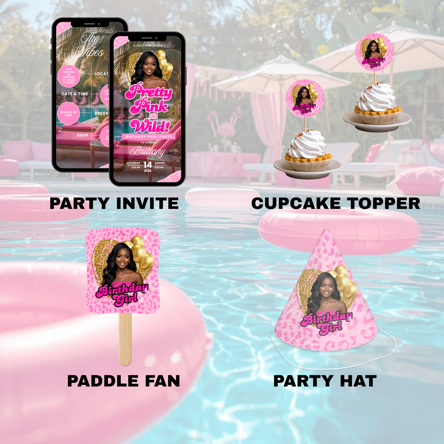 Pink Leopard Birthday Favor Bundle