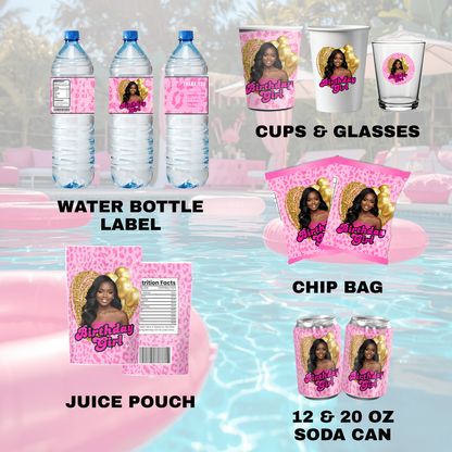 Pink Leopard Birthday Favor Bundle