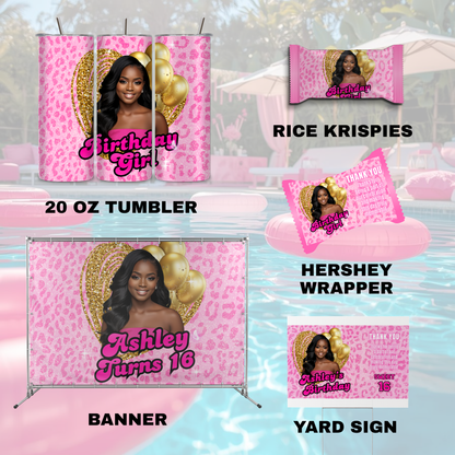 Pink Leopard Birthday Favor Bundle