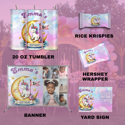 Unicorn 1st Birthday Party Favor Bundle