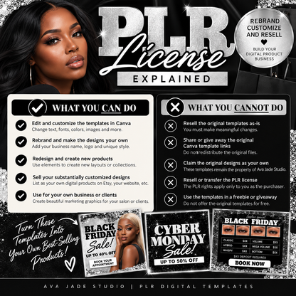 Black Friday Beauty Salon Canva Templates PLR Bundle